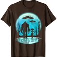 thumbnail image 1 of Alien And Bigfoot Moon Unisex T-Shirt for Men Women Kids Toddler,Dark Chocolate Color,Size YXS, 1 of 5