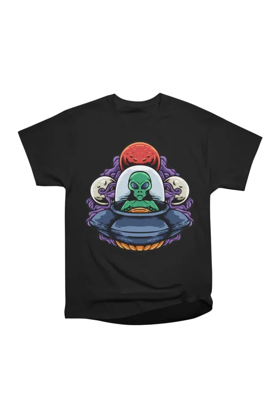 Alien And The Planets T-Shirt Tee Gift For Him Merch For Her Apparel For Friend