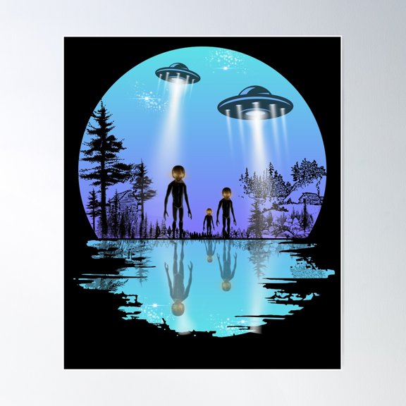 Alien Arrival Poster Wall Art, Modern Wall Decor For Living Room Bedroom, 16x24 UNFRAMED
