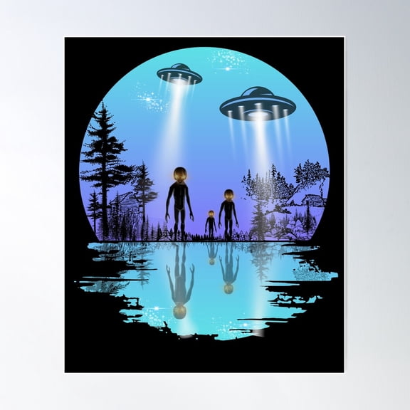Alien Arrival Poster Wall Art, Modern Wall Decor For Living Room Bedroom, 8x12 UNFRAMED