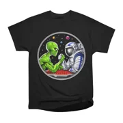 Alien Astronaut Arm Wrestling T-Shirt Tee Gift For Him Merch For Her Apparel For Friend