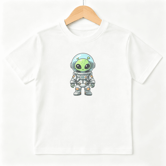 Alien Astronaut Space Boys Graphic Tees Galaxy Kids T-Shirt 100% Cotton Short Sleeve Tops Ages 4-13Y