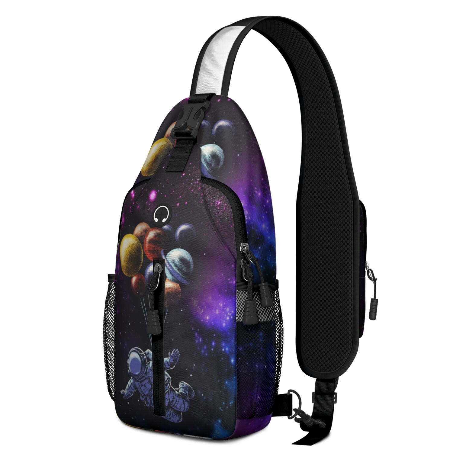 Alien Astronaut Spacecraft Sling Backpack, Galaxy Moon Star Crossbody ...