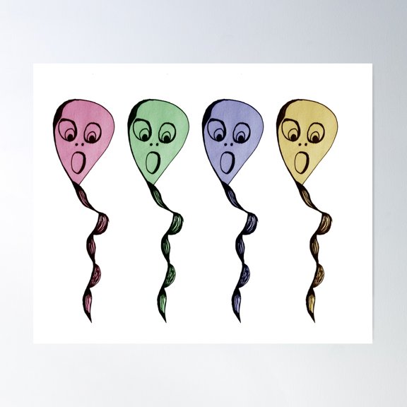 Alien Balloons Poster Wall Art, Modern Wall Decor For Living Room Bedroom, 16x24 UNFRAMED