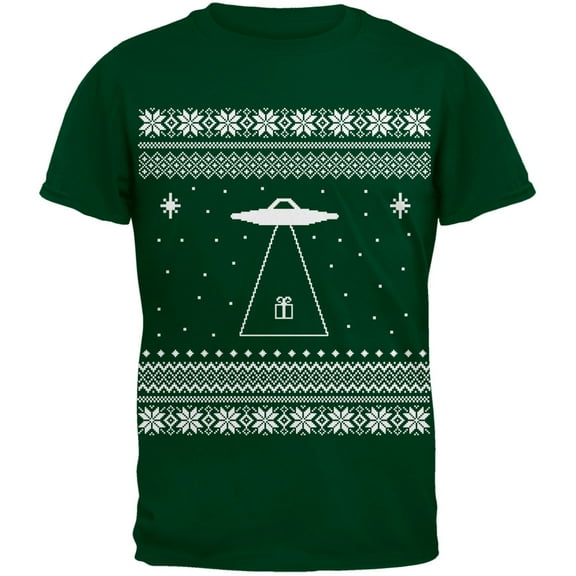 Alien Beam Ugly Sweater Green Youth T-Shirt