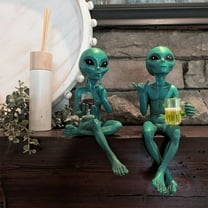 Alien Beer Drinking Statue - Fun & Humorous Outer Space Decor, Green Alien Figurine With Beer Mug, Desk Or Shelf Display, Sci-Fi Fans, Sci-Fi Room Decor| Playful Alien Design| Detailed Craftsmanship