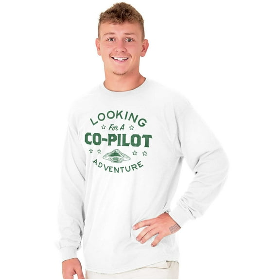 Alien Believer UFO Hunter Copilot Long Sleeve TShirt Men Women Brisco Brands S