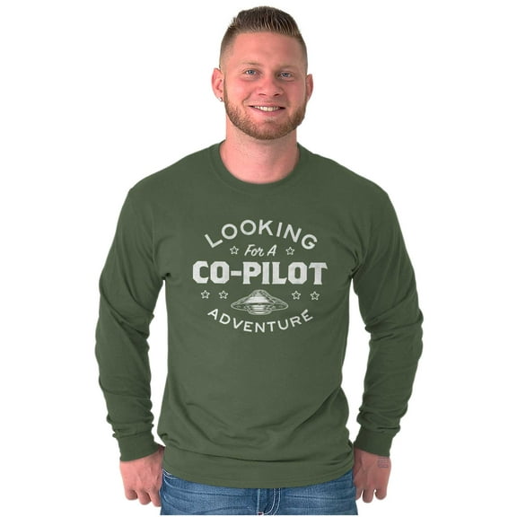 Alien Believer UFO Hunter Copilot Plus Size Long Sleeve Graphic Tee Shirt Brisco Brands 3X