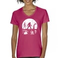 thumbnail image 1 of Alien Bigfoot Loch Ness Monster Moon Women's V-Neck T-shirt Funny Space UFO Hunter Sasquatch Yeti Dinosaur Nerd Believe Tee, 1 of 7
