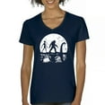thumbnail image 1 of Alien Bigfoot Loch Ness Monster Moon Women's V-Neck T-shirt Funny Space UFO Hunter Sasquatch Yeti Dinosaur Nerd Believe Tee, 1 of 7