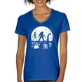 thumbnail image 1 of Alien Bigfoot Loch Ness Monster Moon Women's V-Neck T-shirt Funny Space UFO Hunter Sasquatch Yeti Dinosaur Nerd Believe Tee, 1 of 7
