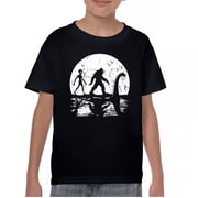 Alien Bigfoot Loch Ness Monster Moon Youth T-shirt Funny Space UFO Hunter Sasquatch Yeti Dinosaur Nerd Believe Kids