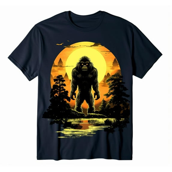 Alien Bigfoot Moon Sasquatch UFO Extraterrestrial Men Women T-Shirt