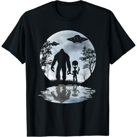 Alien Bigfoot Moon Sasquatch UFO Extraterrestrial Men women T-Shirt Shirts