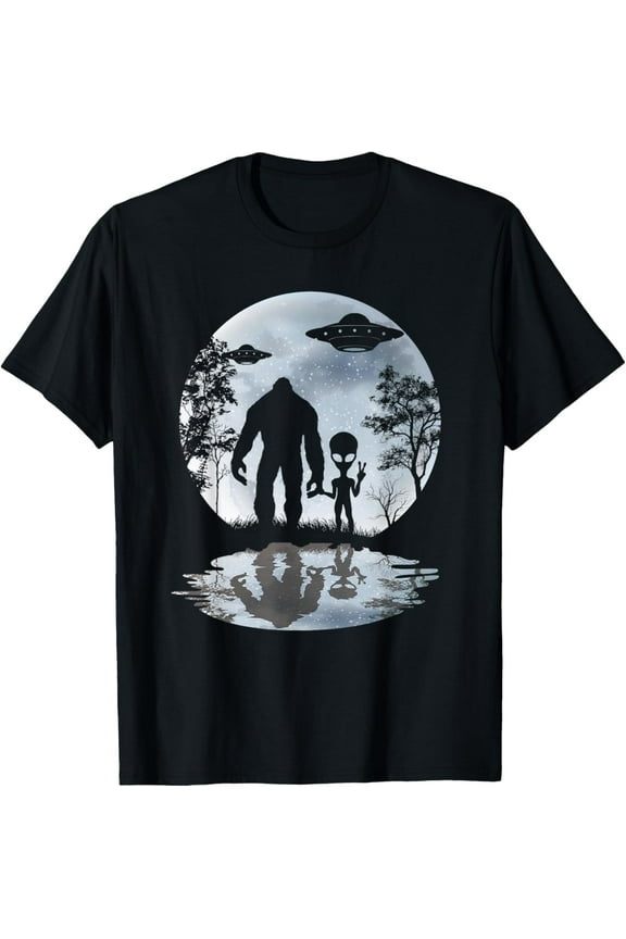 Alien Bigfoot Moon Sasquatch UFO Extraterrestrial Men women T-Shirt Shirts