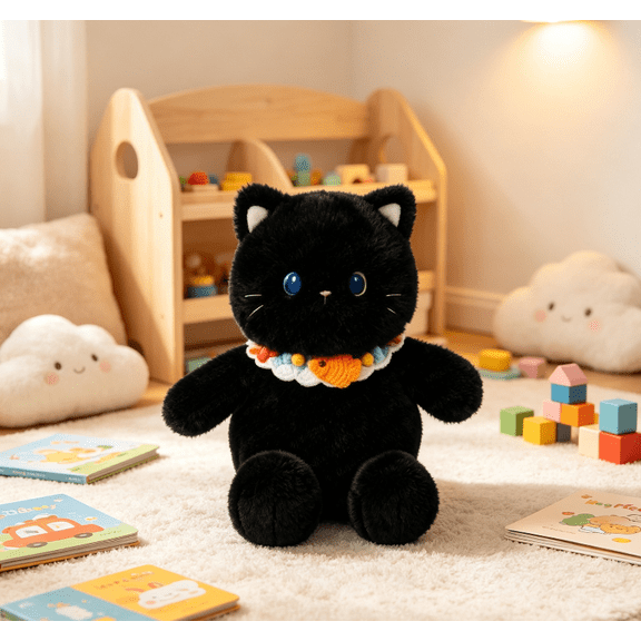 Alien&Black&White Plush Cat Meme PlushGoals - Flutter The Fuzzy Cat-tipillar | Cute Kawaii Soft Plush Caterpillar Cat Cuddly Bug, 12.59 inches