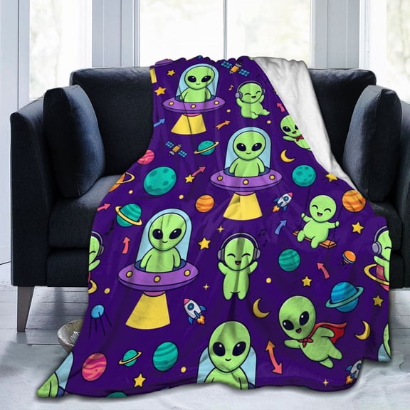 Alien Blanket, Cozy Warm Throw Blanket for Women, Soft Blanket for Sofa Bed Home Decor, Christmas Thanksgiving Gift 50x40