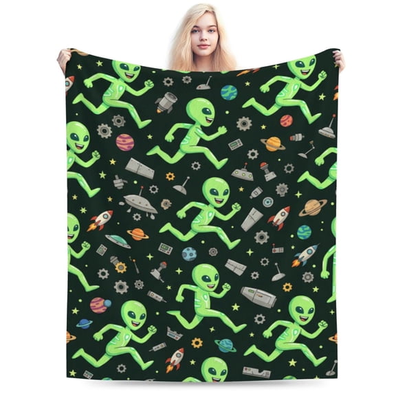 Alien Blanket, Cozy Warm Throw Blanket for Women, Soft Blanket for Sofa Bed Home Decor, Christmas Thanksgiving Gift 50x40