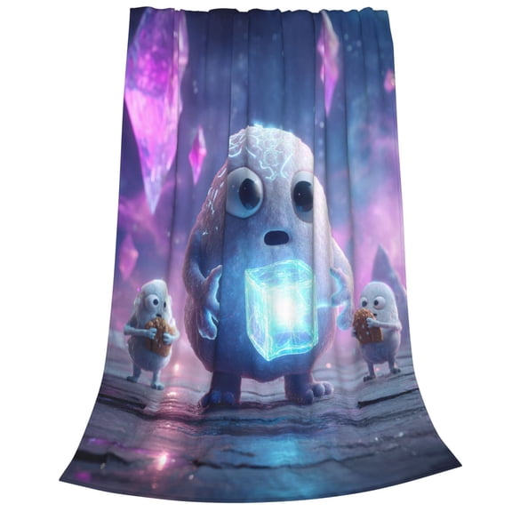 Alien Blanket Magic Glowing Cube Creature, Ultra Soft Flannel Fleece Decorative Throw For Couch Sofa 80x60
