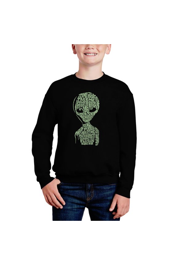 Alien - Boy's Word Art Crewneck Sweatshirt