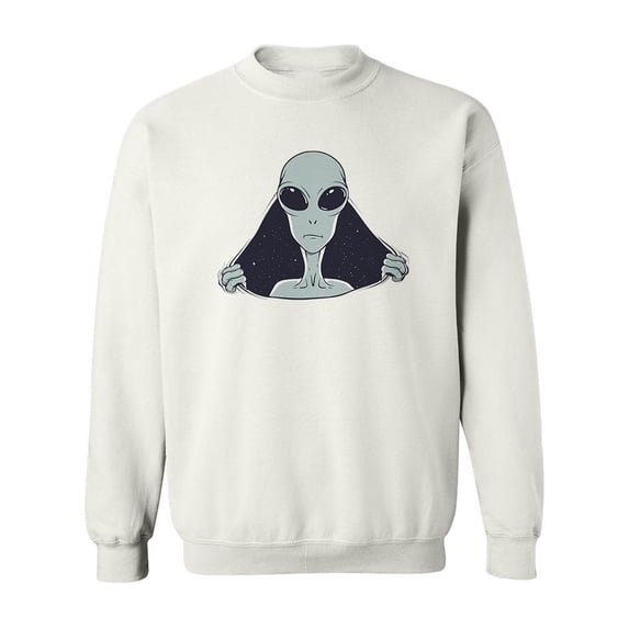 Alien Breaking Through Design Sweatshirt Men -Image by Shutterstock, Male Large