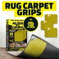 thumbnail image 1 of Alien Grip Rug Gripper Carpet Tape - 12pcs, 4x4 in. Anti-Slip Hardwood, Tile Floor, No Damage - Double Sided Reusable, Non Slip Corner Rug Pads - As Seen on TV, 1 of 8