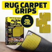 شريط السجاد Alien Grip Gripper - 12 قطعة، 4x4 بوصة. خشب صلب مضاد للانزلاق، أرضية من البلاط، بدون ضرر - وسادات سجادة زاوية مزدوجة الجوانب قابلة لإعادة الاستخدام وغير قابلة للانزلاق - كما رأينا على شاشة التلفزيون