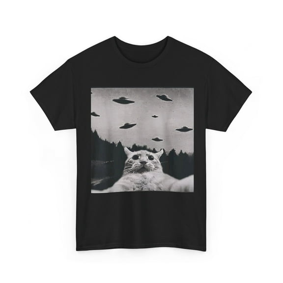 Alien Cat UFO Selfie T-Shirt