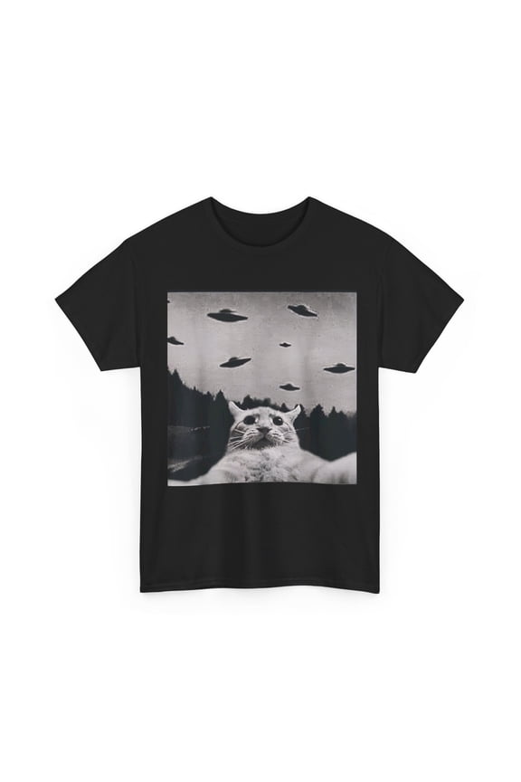 Alien Cat UFO Selfie T-Shirt