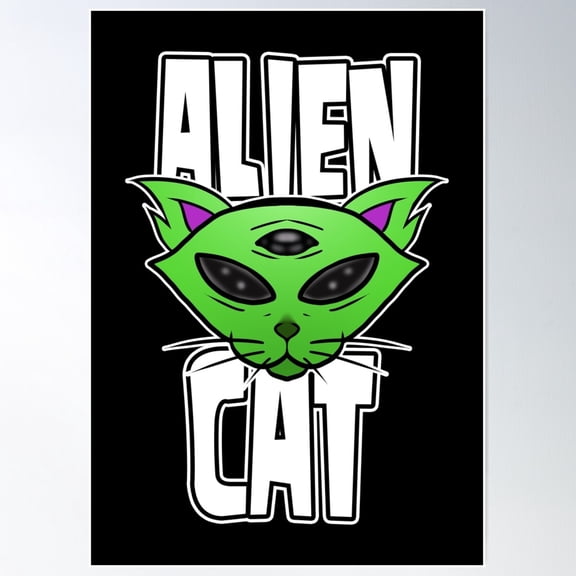 Alien Cats Poster Wall Art, Modern Wall Decor For Living Room Bedroom, 8x12 UNFRAMED