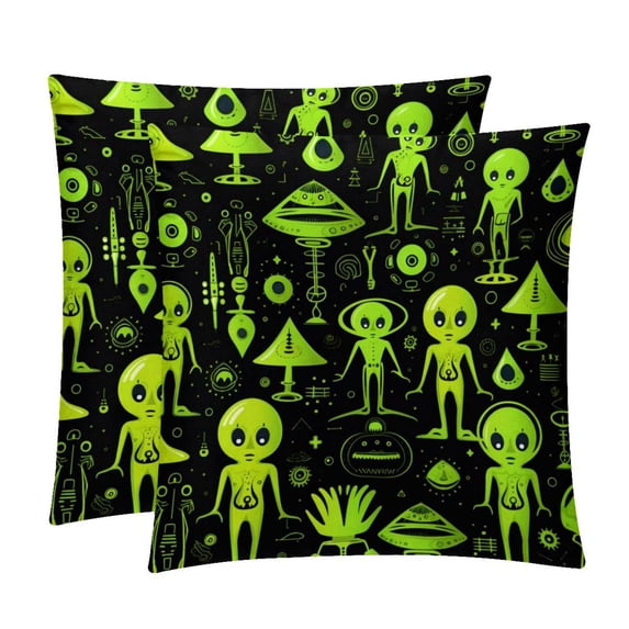 Alien Chair Pillow Covers Set with Velvet Material, Unique Patterns, 16x16, 18x18, 20x20 Inches, 2 Items Included for Throw Pillows, Pillow Inserts,for Various Occasions