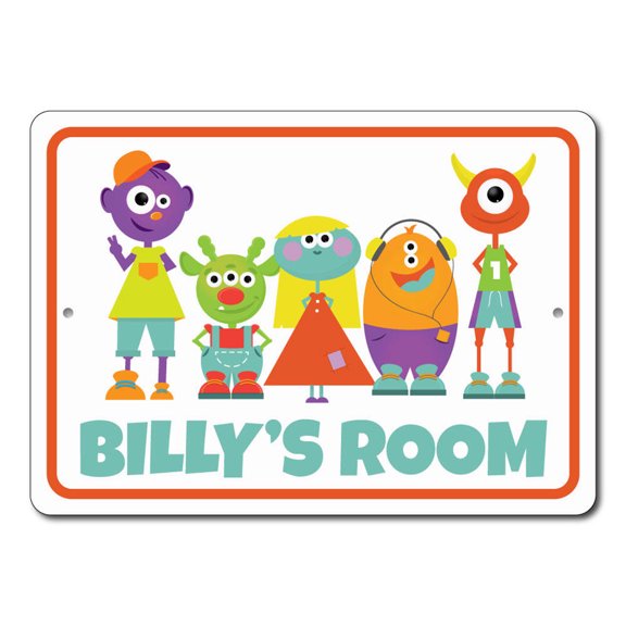 Alien Character Aluminum Metal Decor Sign - 4x18 inches