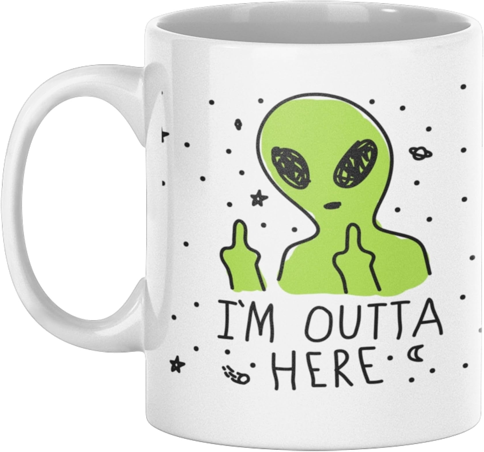 Alien Coffee Mug – Funny Space-Themed Ceramic Cup - Walmart.com