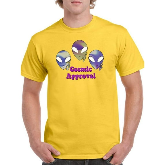 Alien Cosmic Approval T-Shirt Men -Smartprints Designs, Male Medium