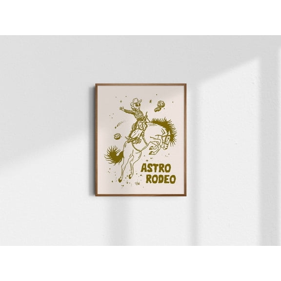 Alien Cowboy Cosmic Western Decor Wall Art