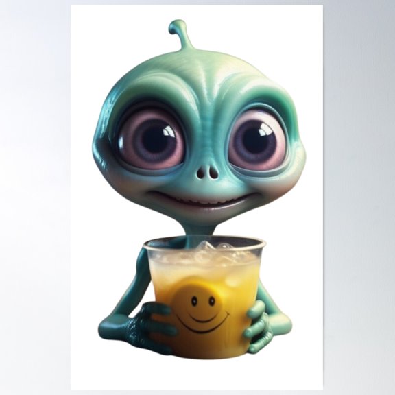 Alien Creatures No:1 Poster Wall Art, Modern Wall Decor For Living Room Bedroom, 24x36 UNFRAMED