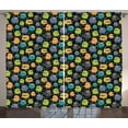 thumbnail image 1 of Ambesonne Alien Curtains 2 Panel Set, Cartoon Style Beings, 108" x 108", Multicolor, 1 of 3