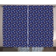 thumbnail image 1 of Ambesonne Alien Curtains 2 Panel Set, Cosmic Outer World Objects, 108" x 84", Indigo Multicolor, 1 of 3