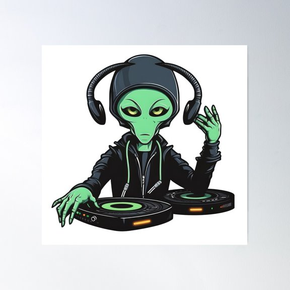 Alien Decks Poster Wall Art, Modern Wall Decor For Living Room Bedroom, 24x24 UNFRAMED