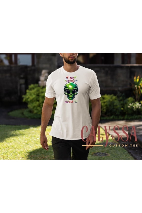 Alien Deer Shirt, If Lost Return to Area 51 Sweatshirt, Neon Green Alien Tee, Funny UFO Tee, Space Tee, Alien Abduction Shirt, UFO Gift Tee