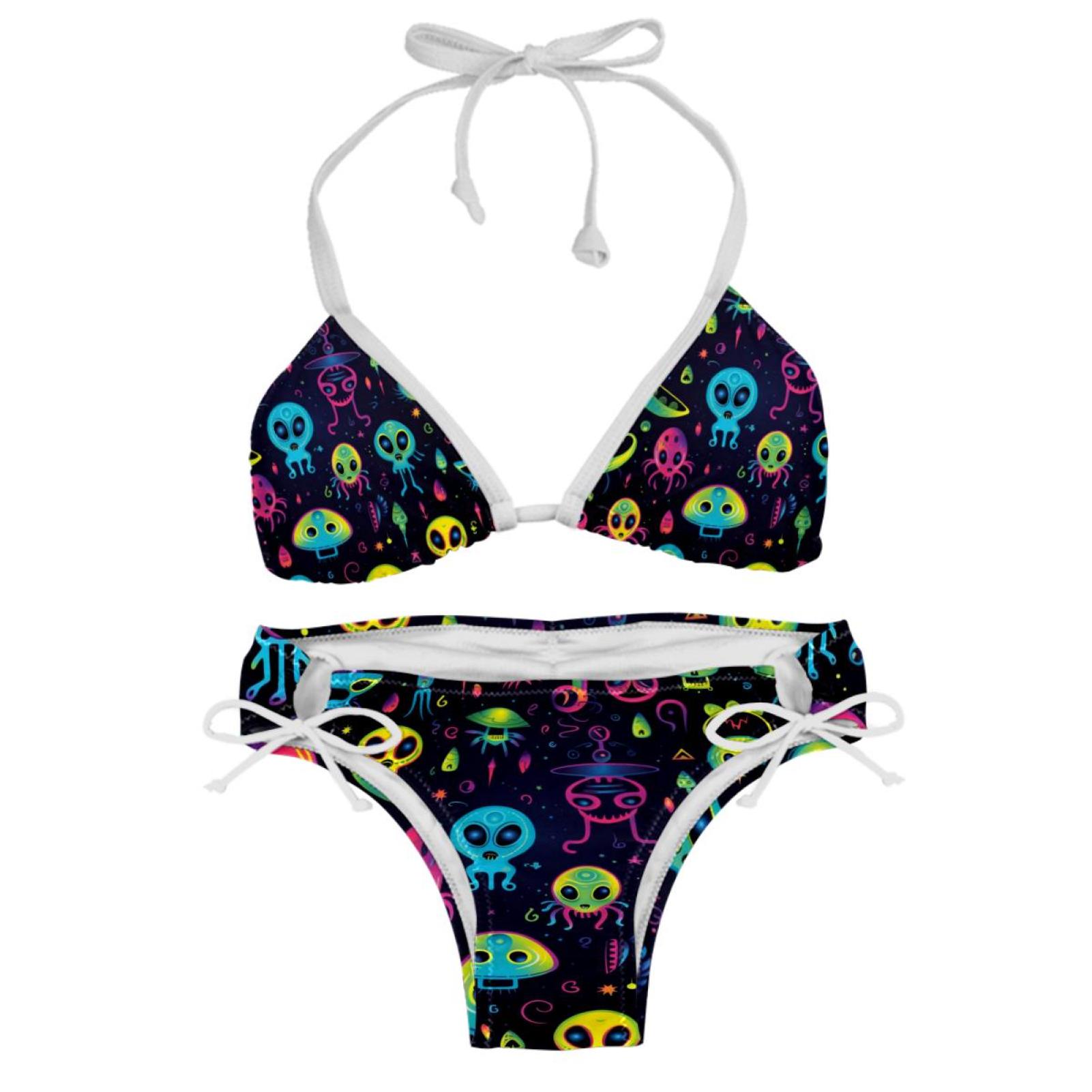 Alien Detachable Sponge Adjustable Strap Bikini Set Swim Wear 2-Pack ...