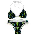 thumbnail image 1 of Alien Detachable Sponge Adjustable Strap Bikini Set Two-Pack, Ideal for Beach and Pool Parties, 1 of 6