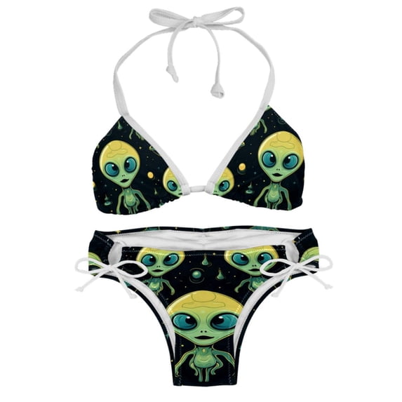 Alien Detachable Sponge, Adjustable Strap, Bikini Set Two-Pack Swim Suit – Beach, Pool, Vacation