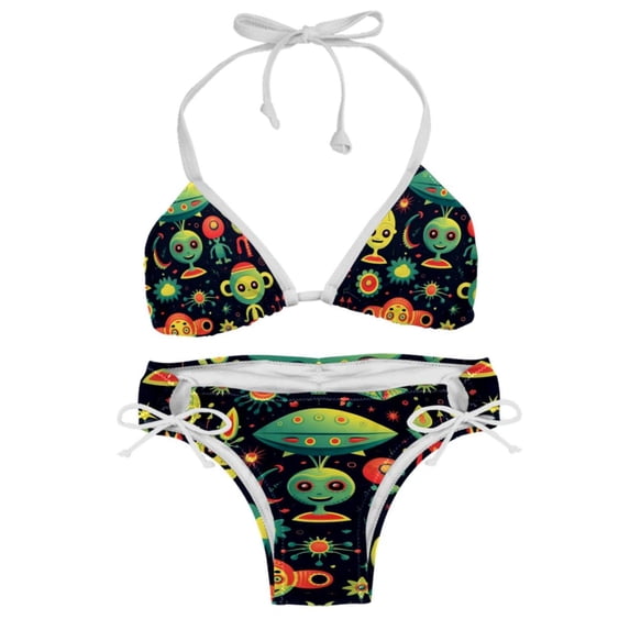 Alien Detachable Sponge Adjustable Strap Bikini Set Two-Pack Swimsuit Women Swimwear