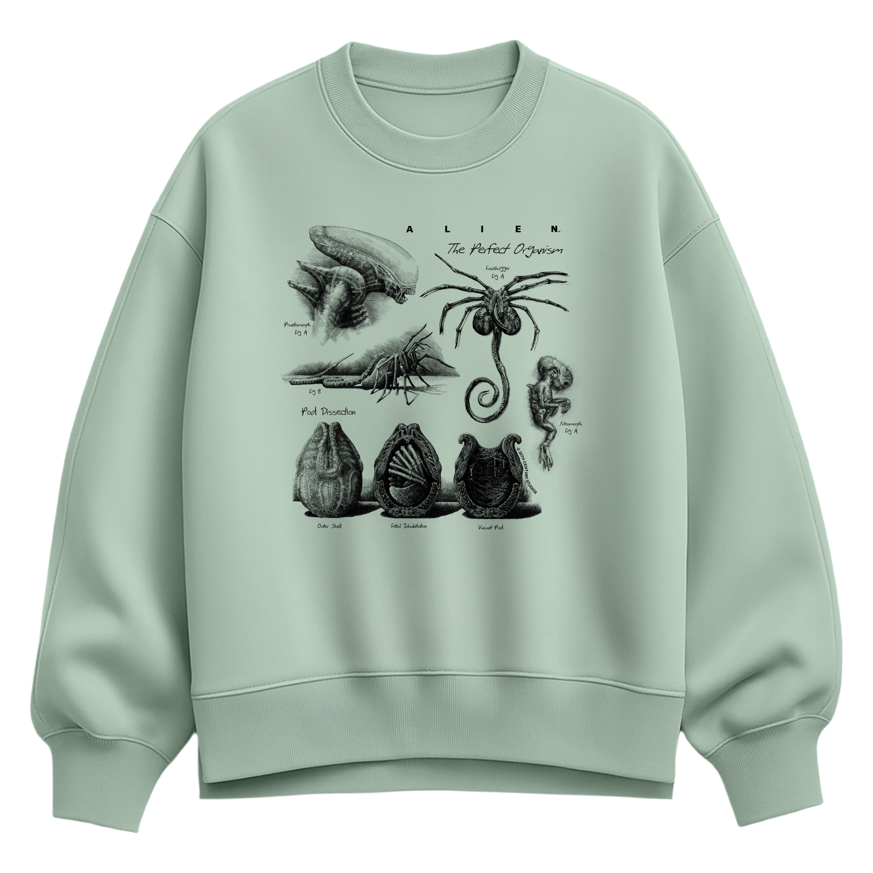 Alien - Diagram - Women's Oversized Fleece Crew Sweatshirt - Walmart.com