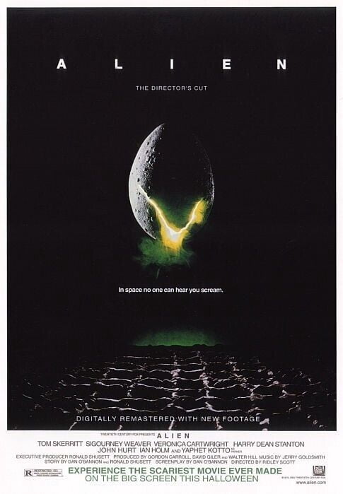 Alien Director's Cut (1979) Movie Poster - Vintage Sci-Fi Classic ...