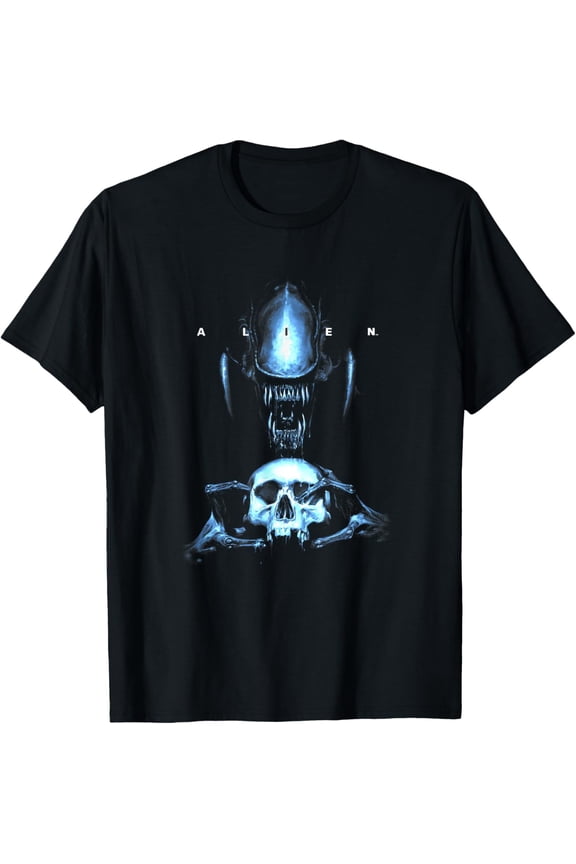 Alien Distressed Xenomorph Skull T-Shirt