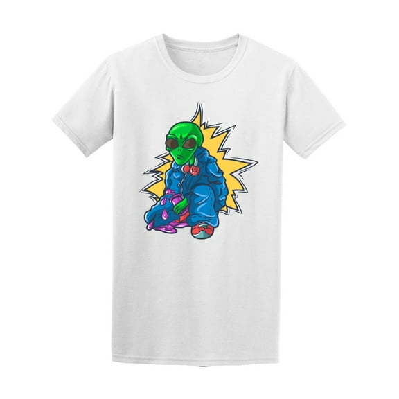 Alien Doodle T-Shirt Men -Image by Shutterstock, Male Large