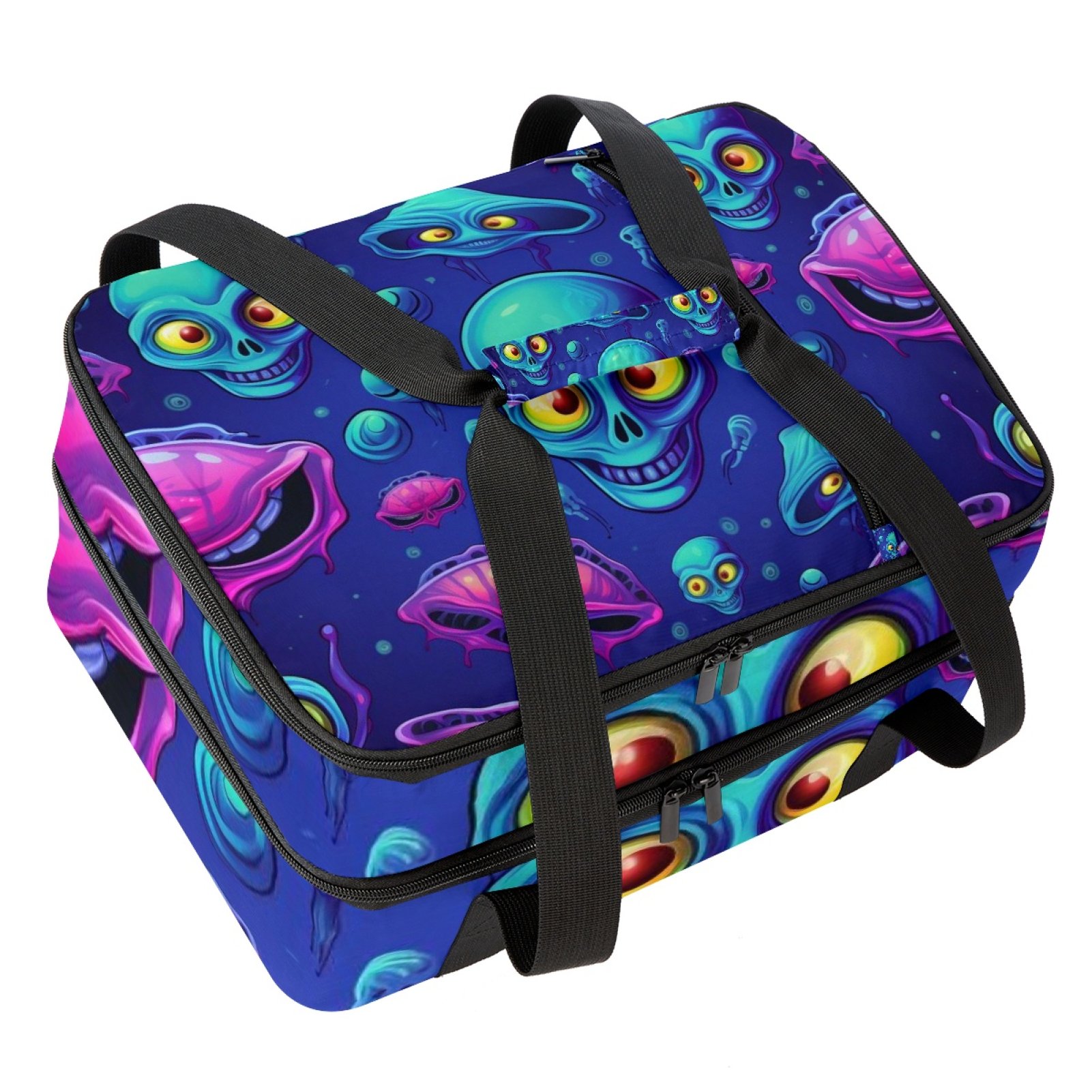 Alien Double Layered Insulated Lunch Bag with Two Compartments, Large ...