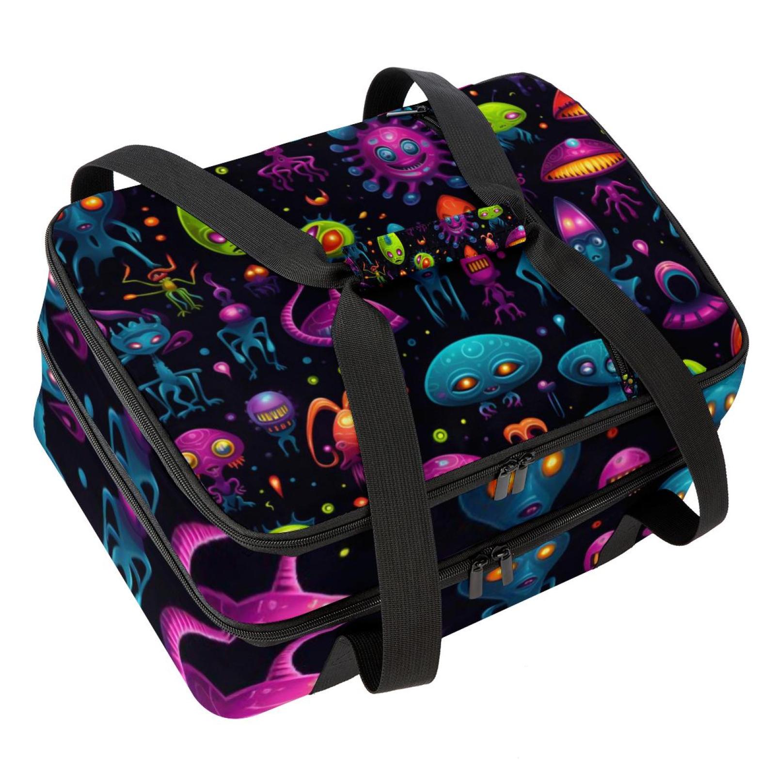 Alien Double Layered Insulated Lunch Bag with Two Compartments, Large ...